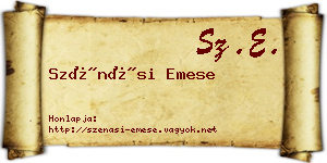 Szénási Emese névjegykártya